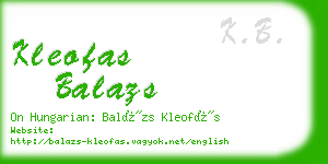 kleofas balazs business card